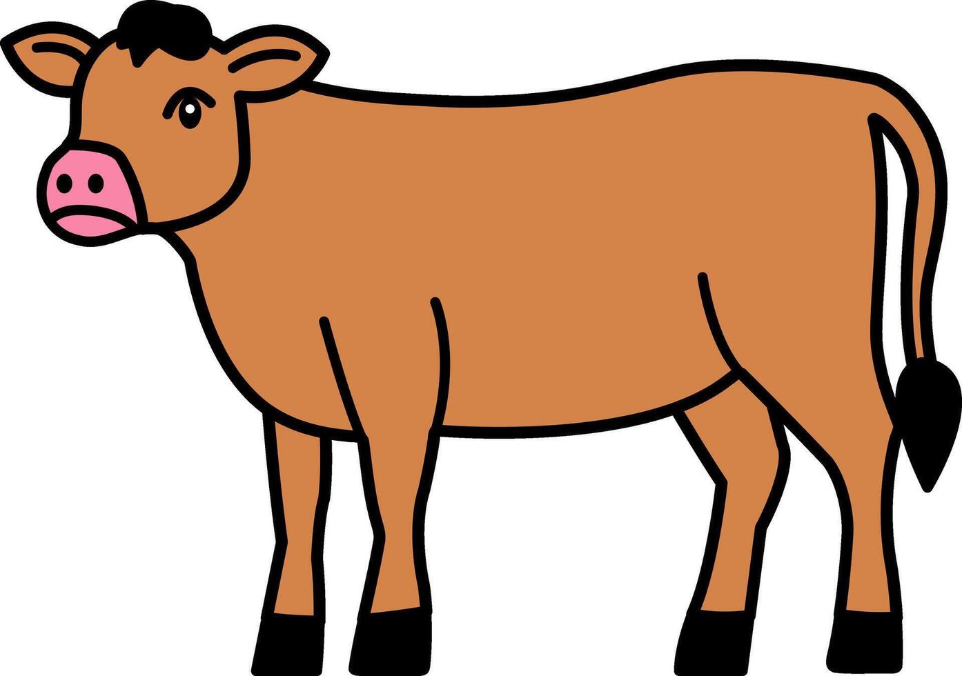 isolate illustration of a cow icon vector