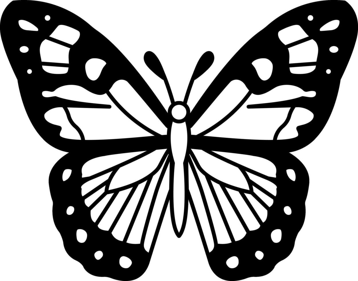 isolate black and white butterfly icon vector