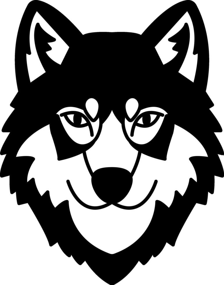 black and white wolf icon vector