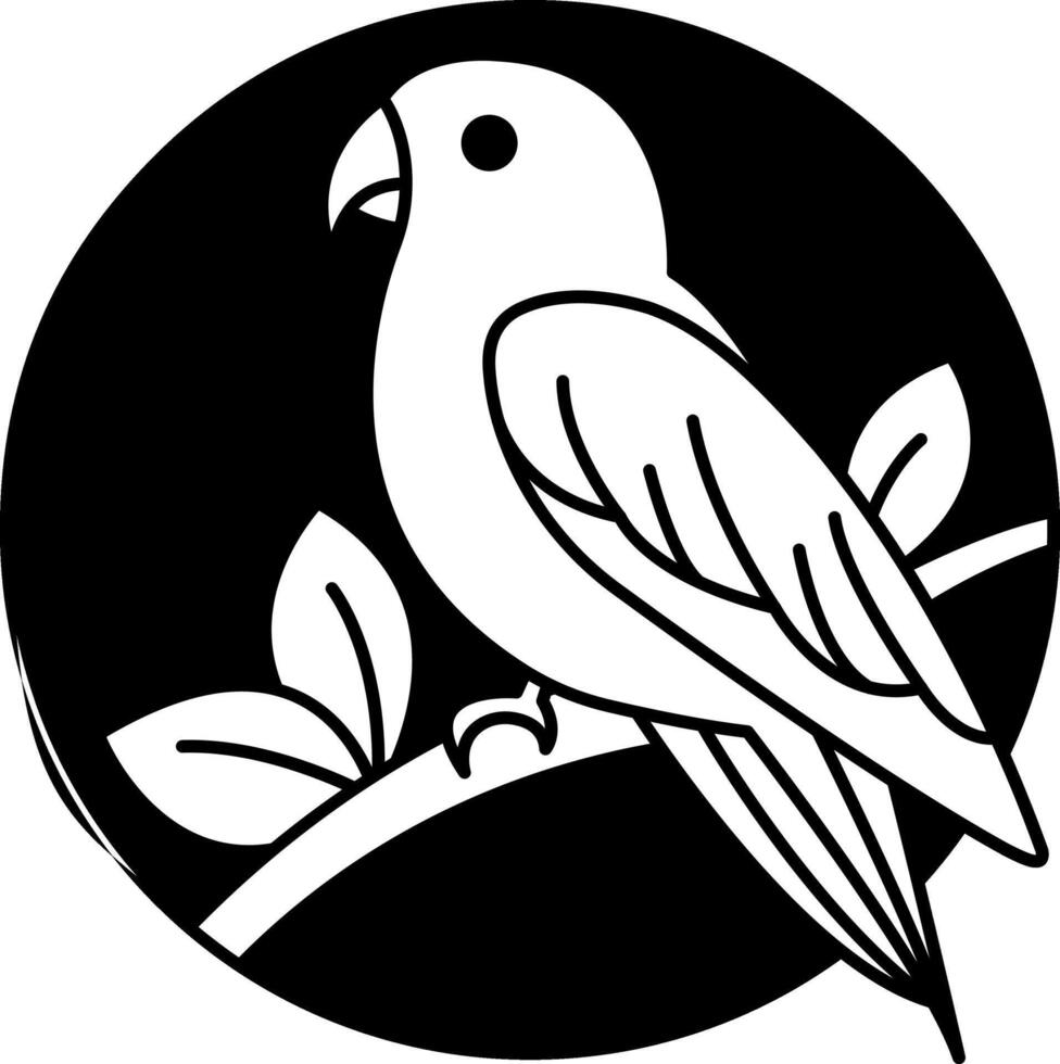 isolate black and white parrot icon vector