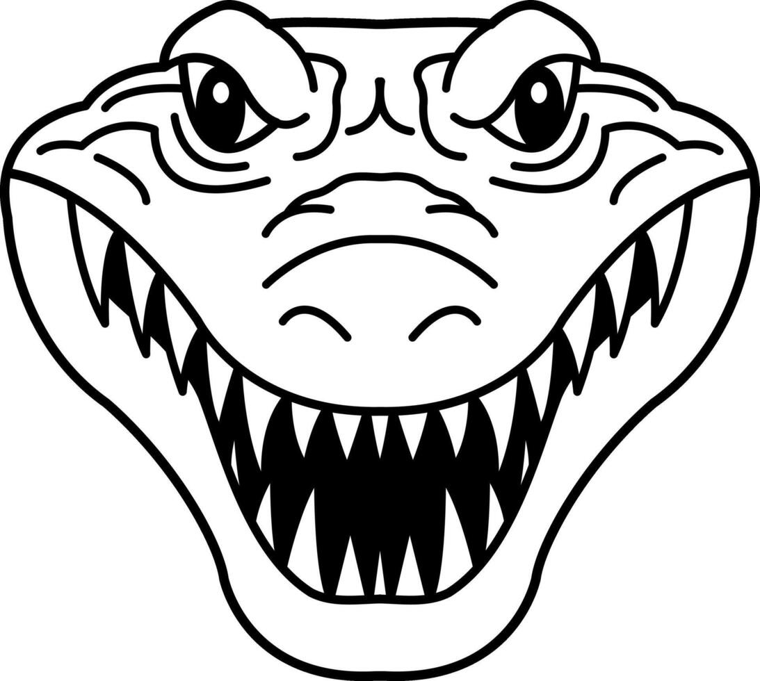 isolate black and white crocodile icon vector
