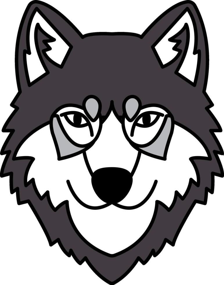 isolate illustration of a wolf icon vector