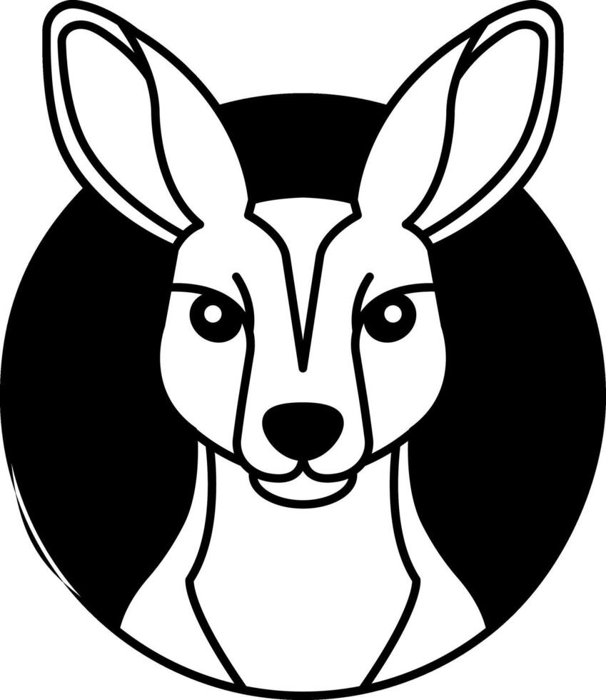 isolate black and white kangaroo icon vector