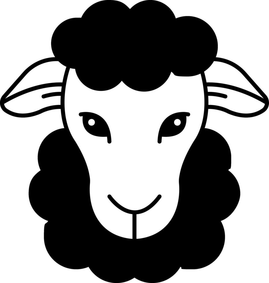 isolate black and white sheep icon vector