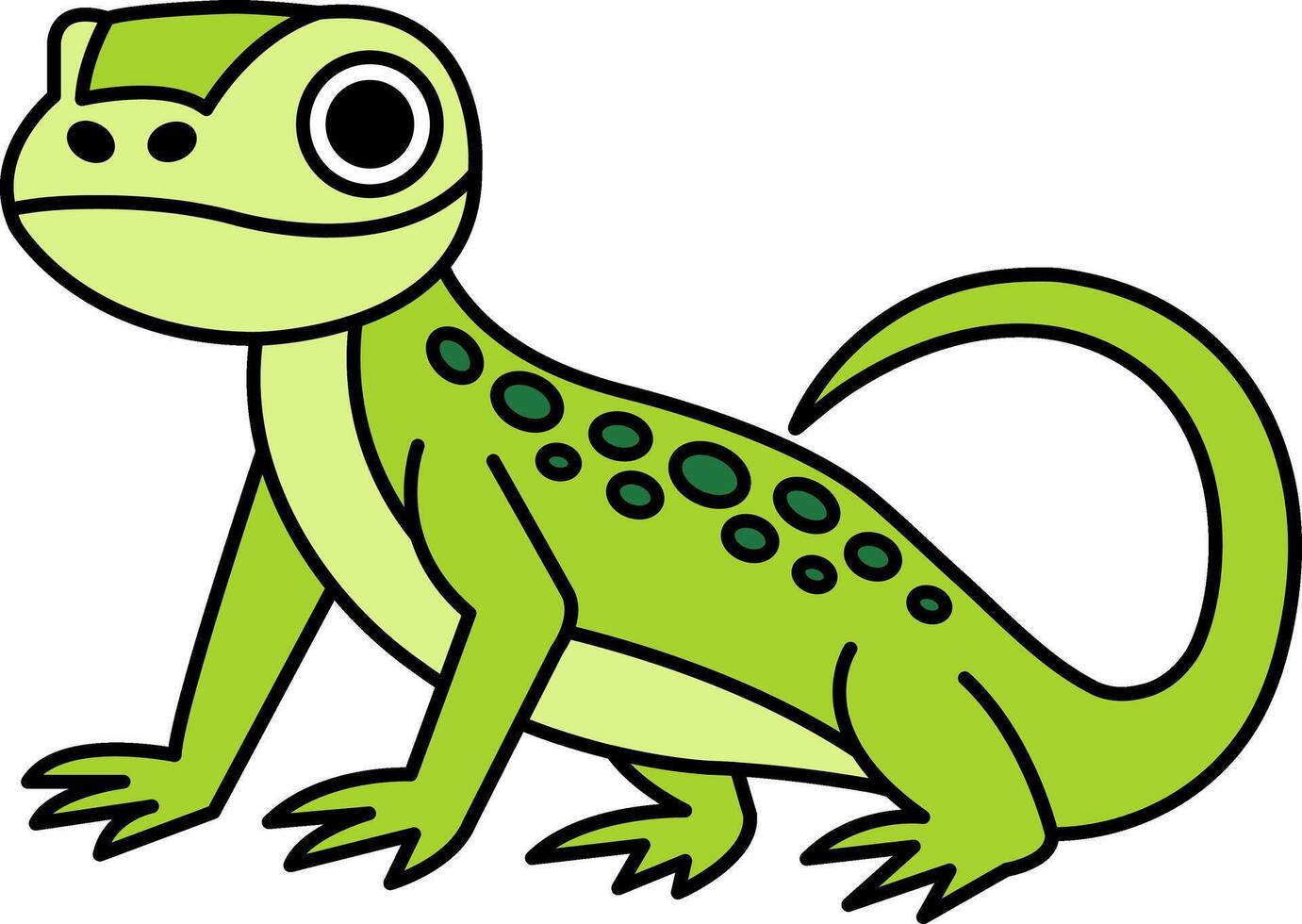 isolate illustration of a green lizard vector