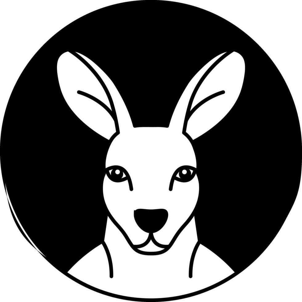 isolate black and white kangaroo illustration icon vector