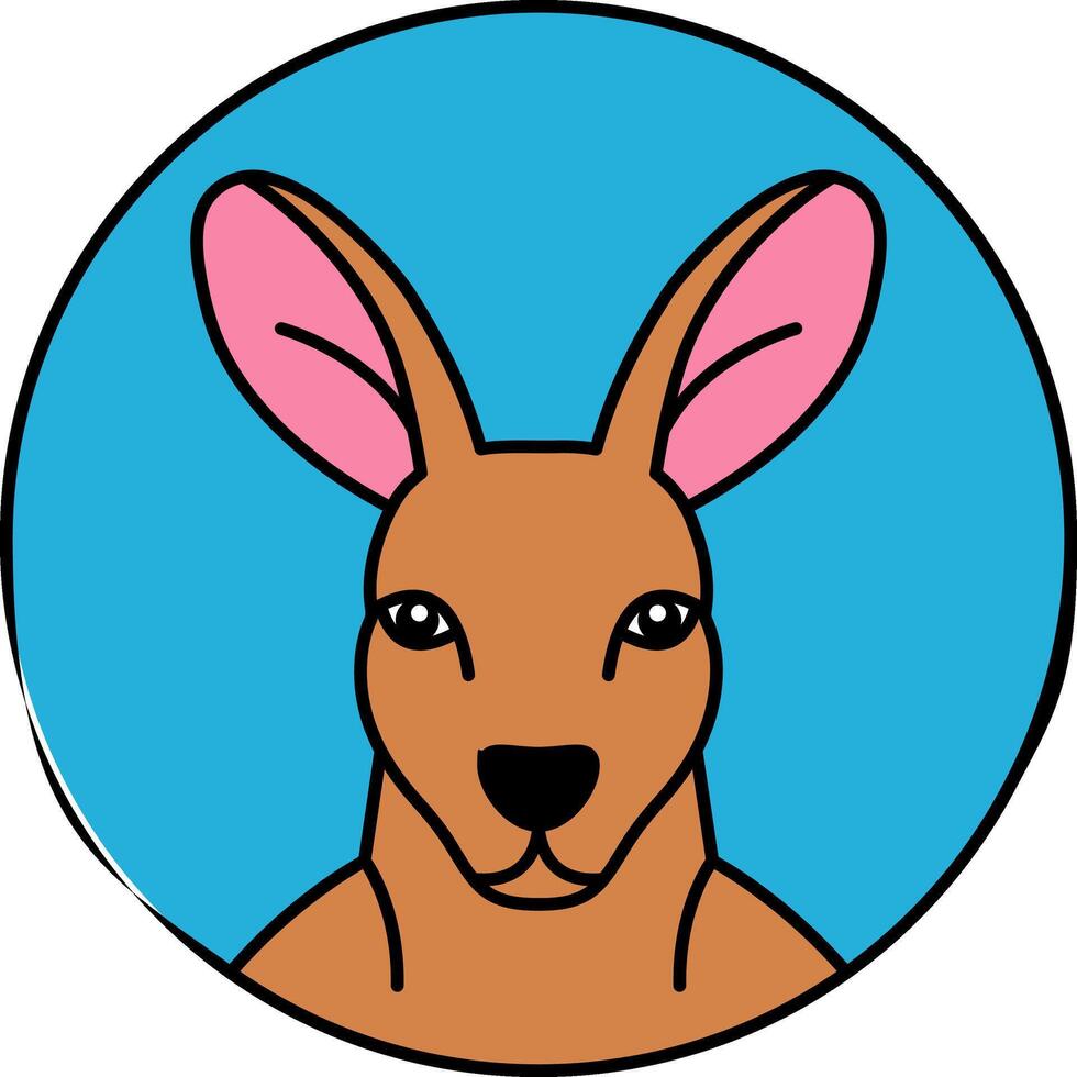 isolate illustration of kangaroo icon vector