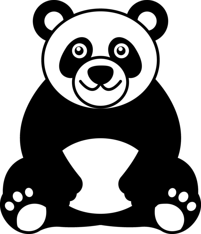 isolate illustration of panda icon vector