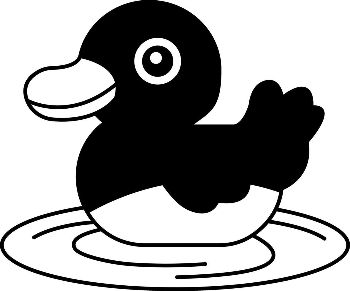 black and white duck icon vector