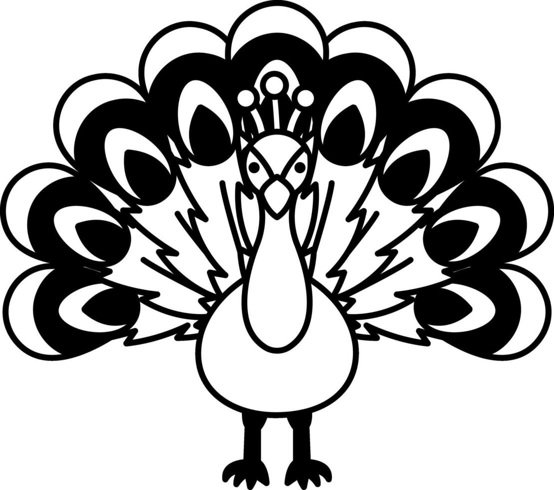 isolate illustration icon of peacock vector