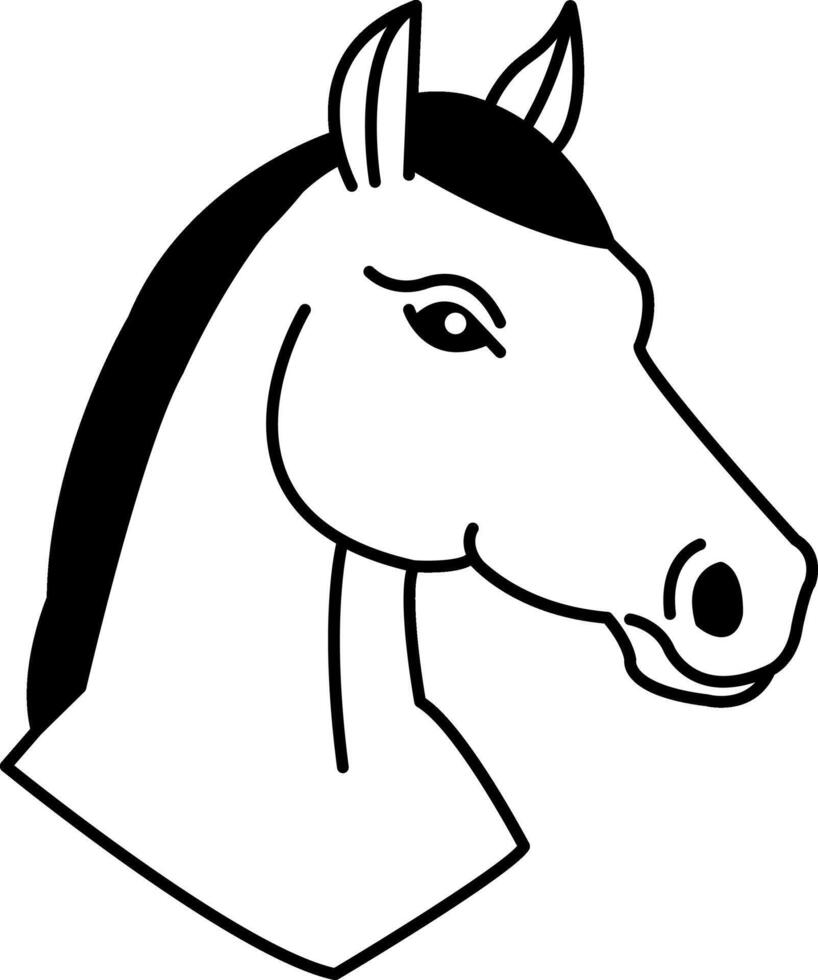 isolate black and white illustration horse icon vector