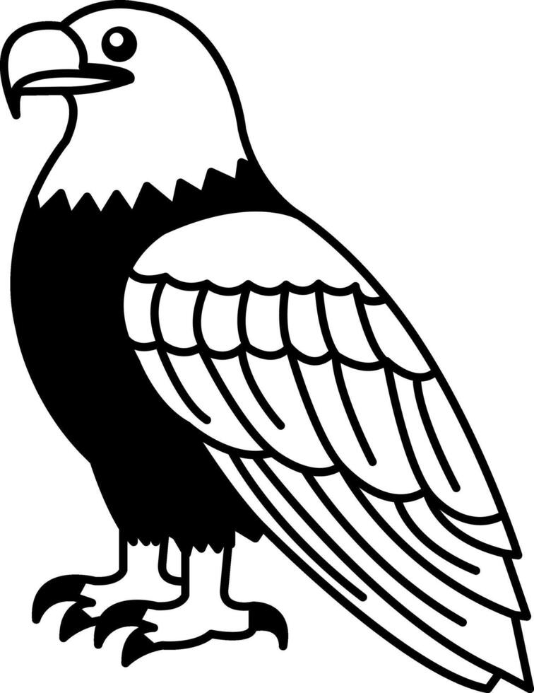 isolate black and white eagle icon vector