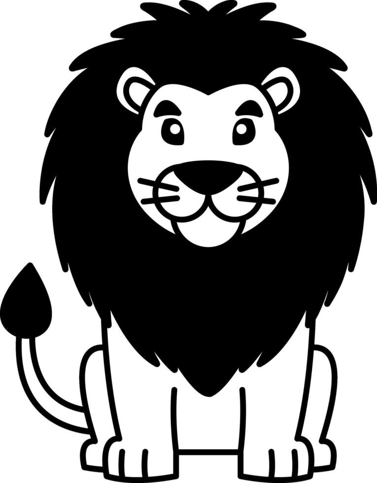 isolate black and white lion icon vector