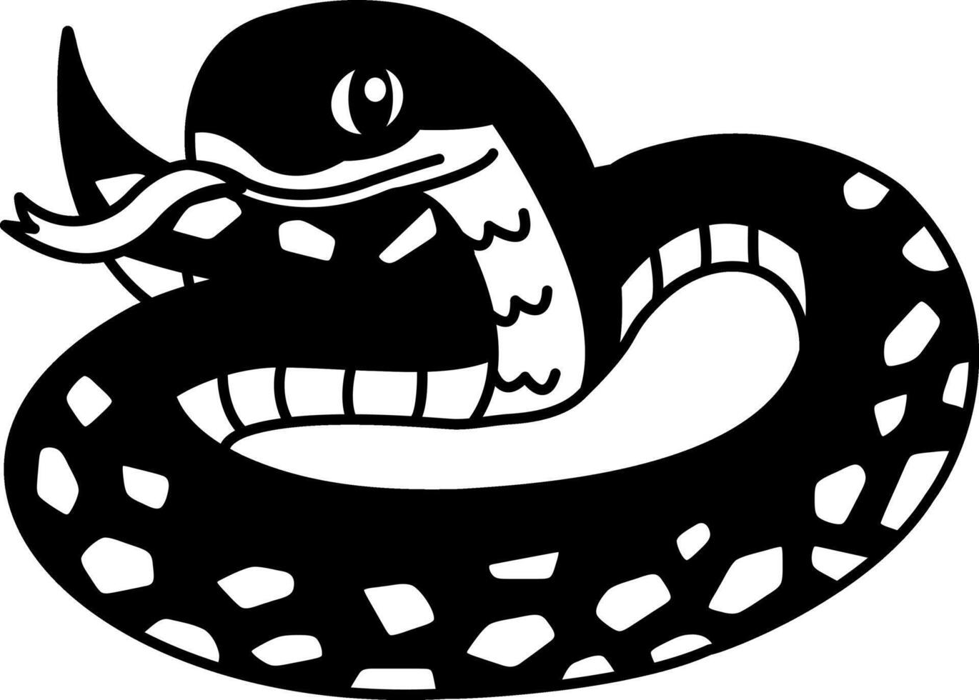 isolate black and white snake icon vector