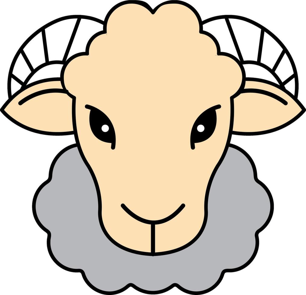 isolate illustration of ram animal vector