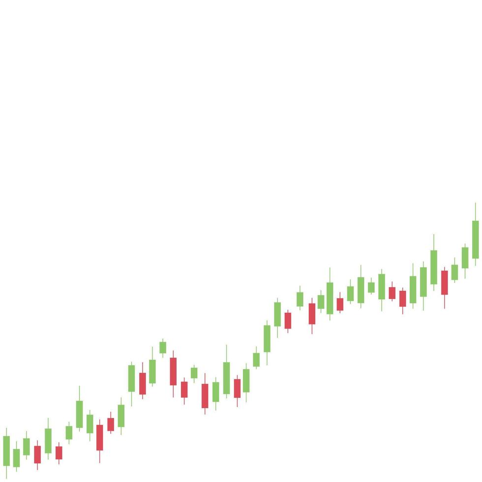 a chart of a stock chart with a green and red bar vector