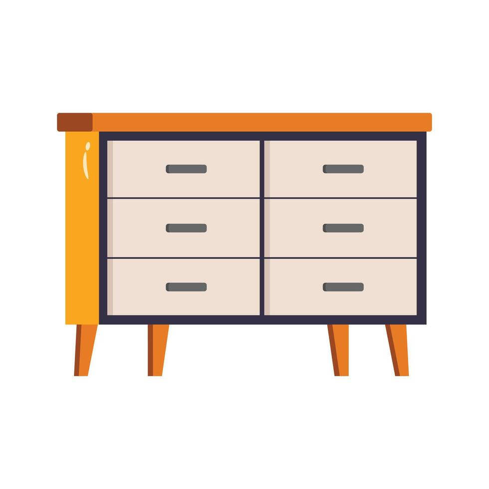 A sleek 2d icon of drawer console design vector
