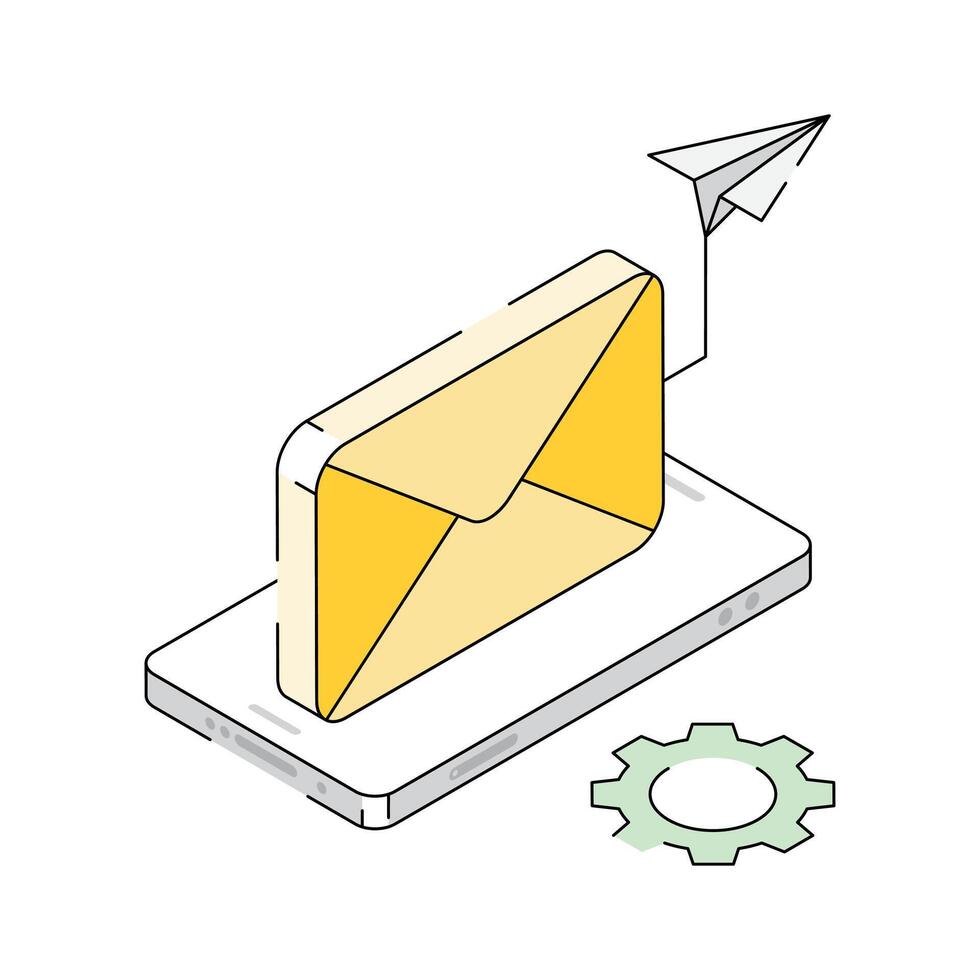 Have a look at this isometric icon of send email vector