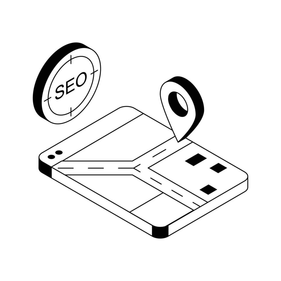 A captivating isometric icon of precise seo location tracking. vector