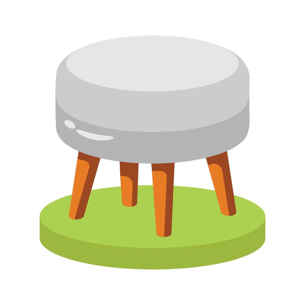 A clean 2d icon of modern stool seating vector
