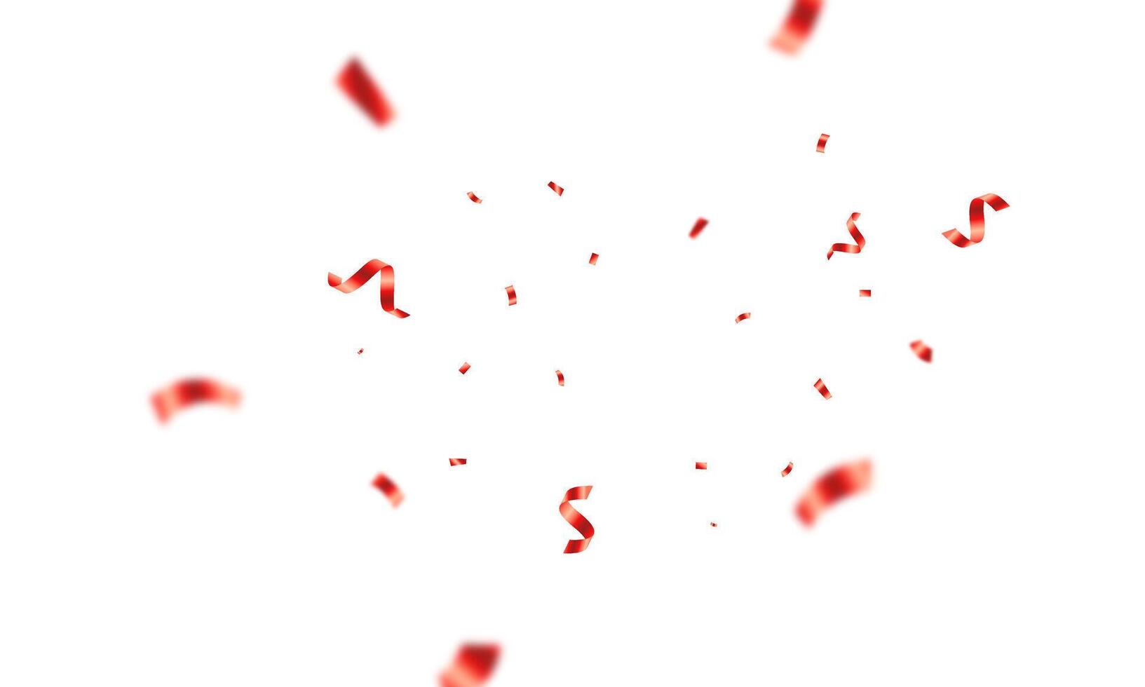 Red confetti falling on a white background vector