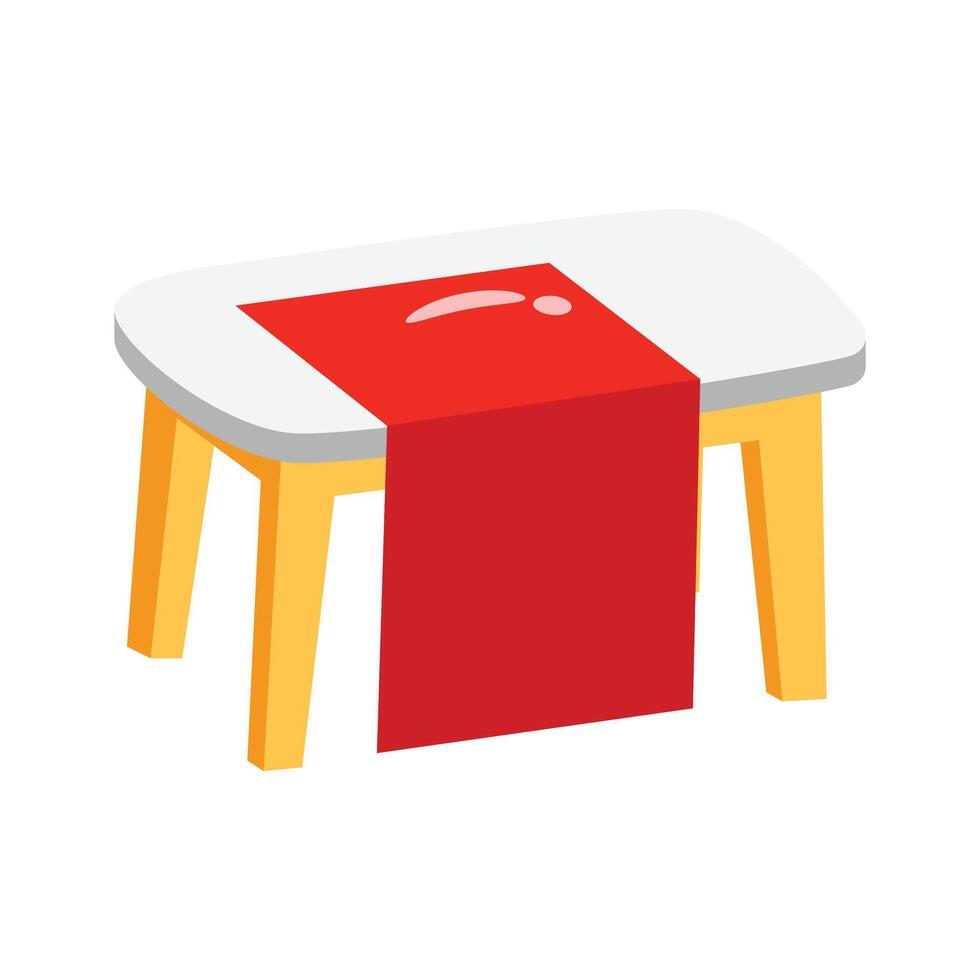 A clean 2d style icon of coffee table decor vector