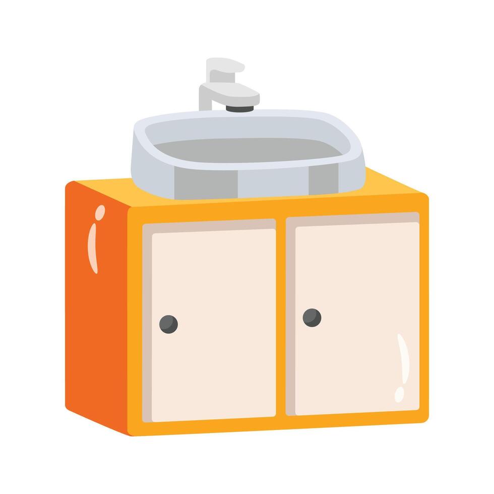 A modern 2d icon of bathroom basin sink vector