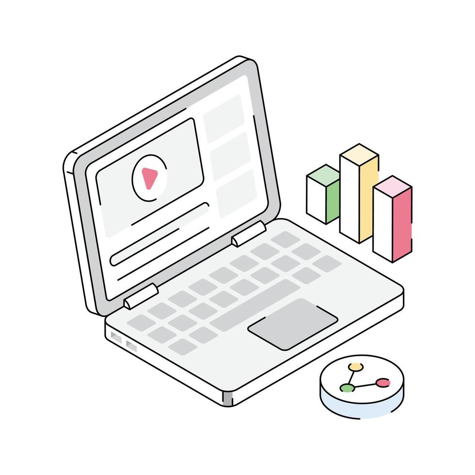Get a glimpse of this isometric icon of analytics vector