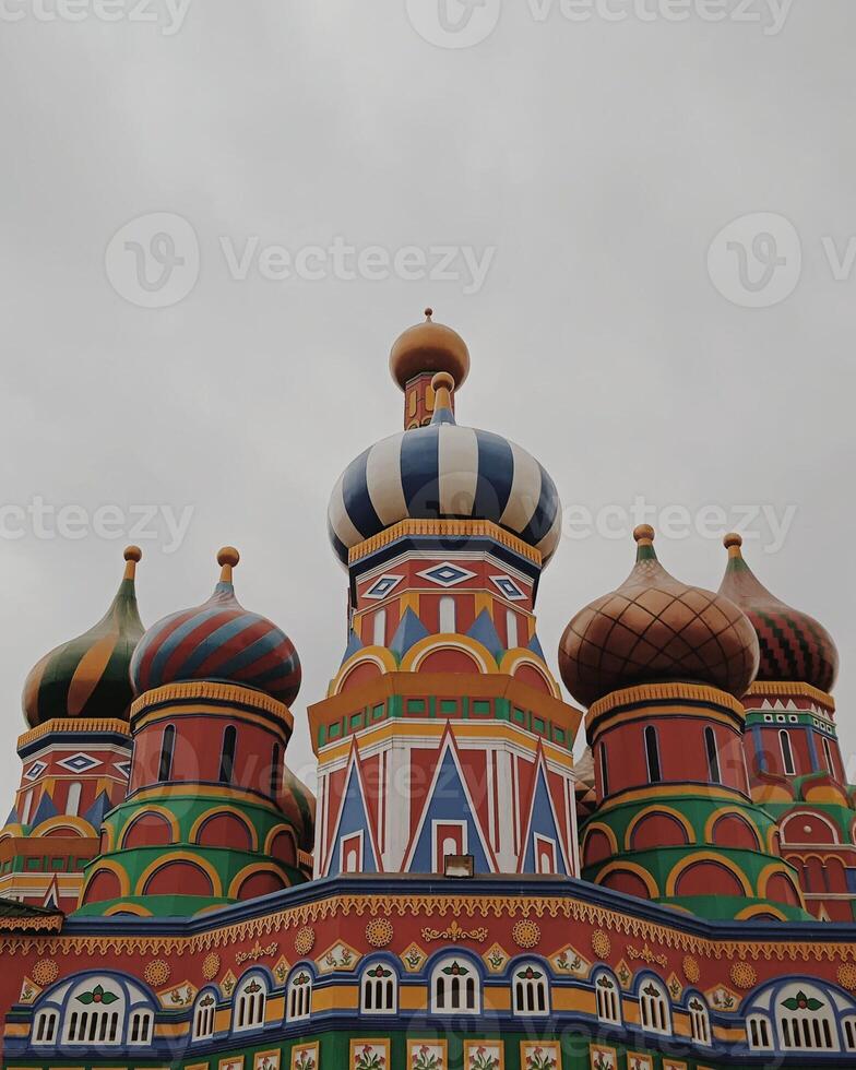 The domes of the st basil cathedral in moscow photo