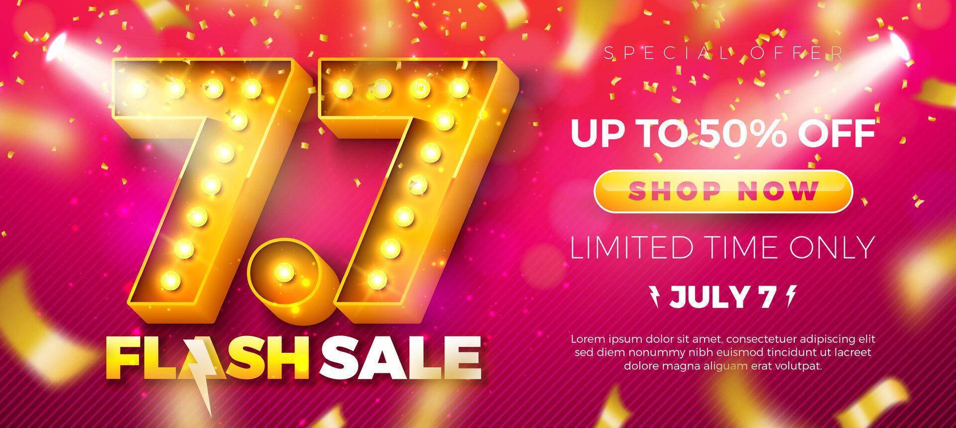 Flash sale sign with discounts vector