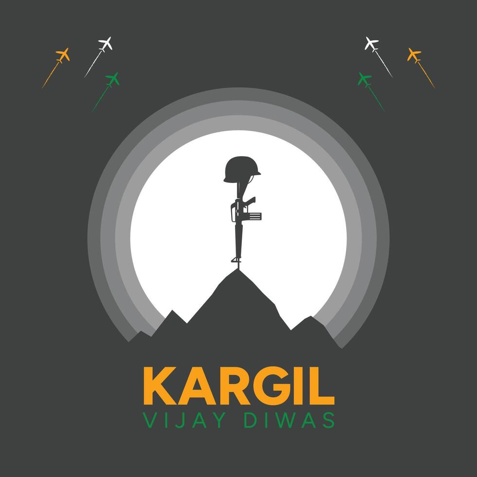 26 july Kargil Vijay Diwas in Black Background vector