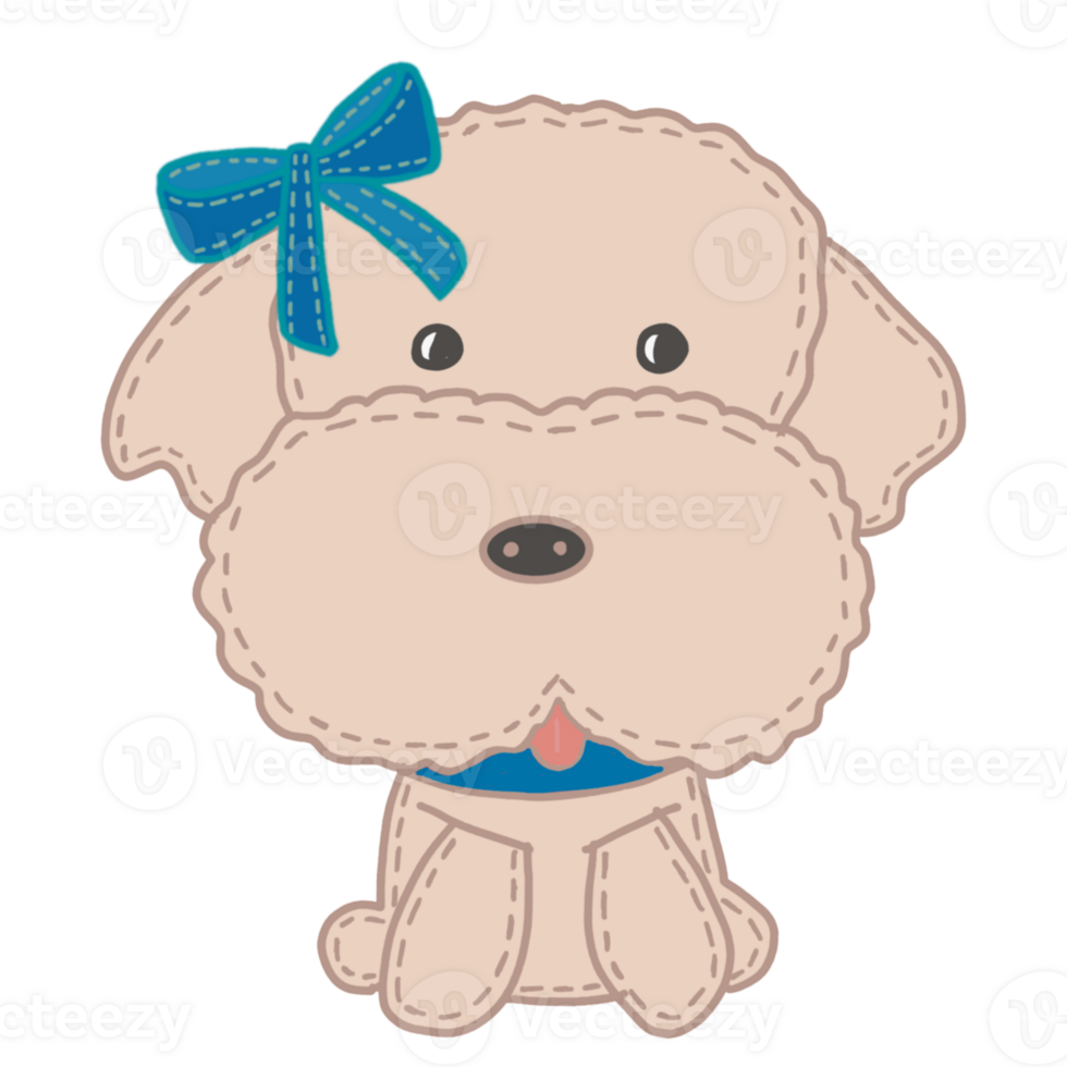 Kawaii toy poodle cartoon illustration png