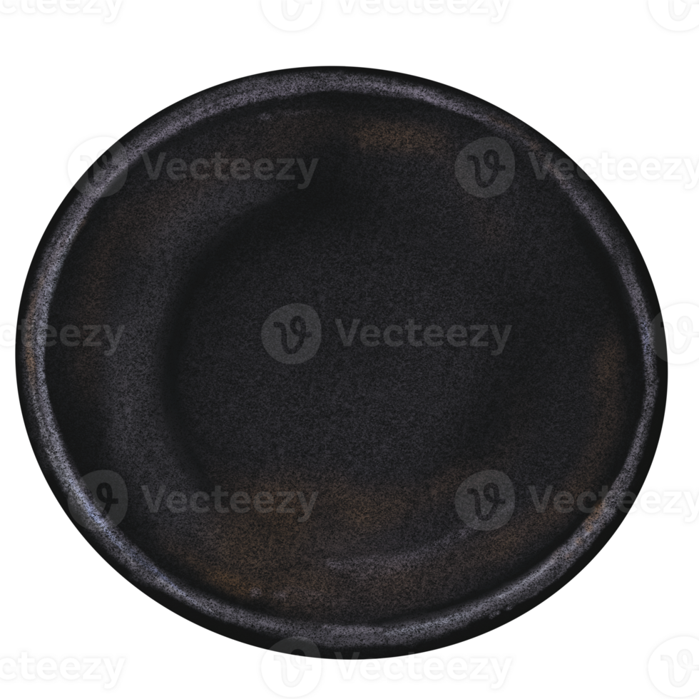 Traditional black stone plate illustration png