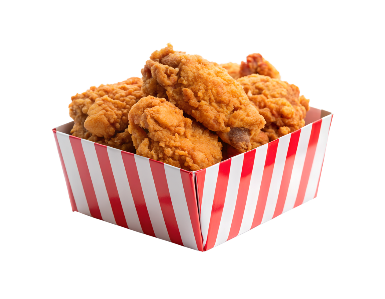 Fried Chicken Fast Food Delicious Crispy In Box Isolated On Transparent Background png