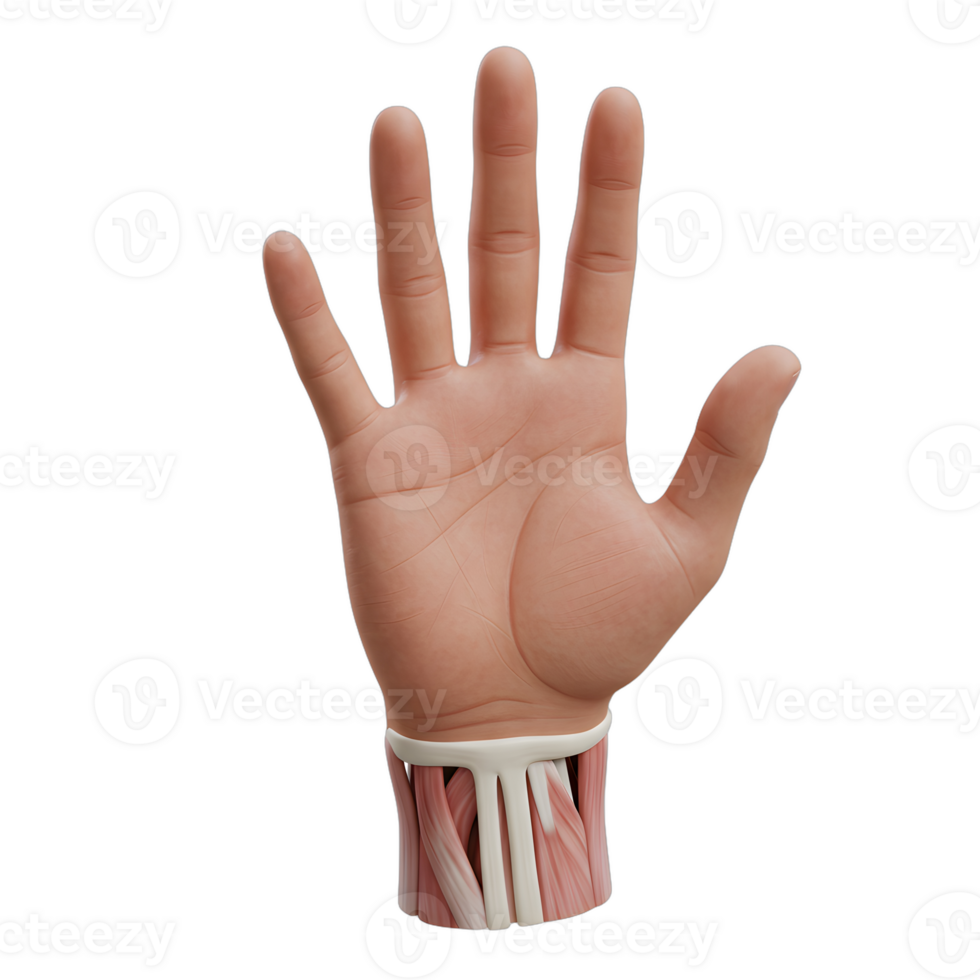 A hand with a wrist band that has muscles on it png