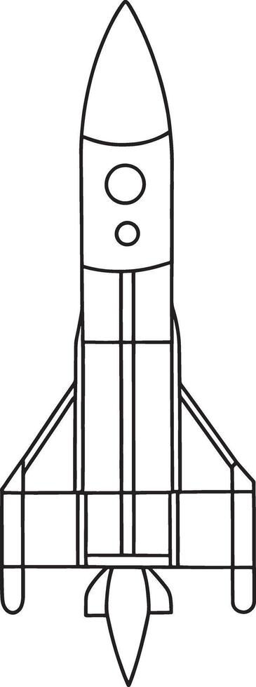 Rocket launcher outlined in minimalist style for weapon and design projects vector