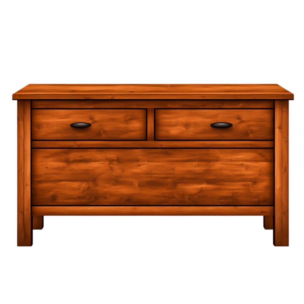 Wooden Chest of Drawers with Two Spacious Drawers for Storage and Organization png