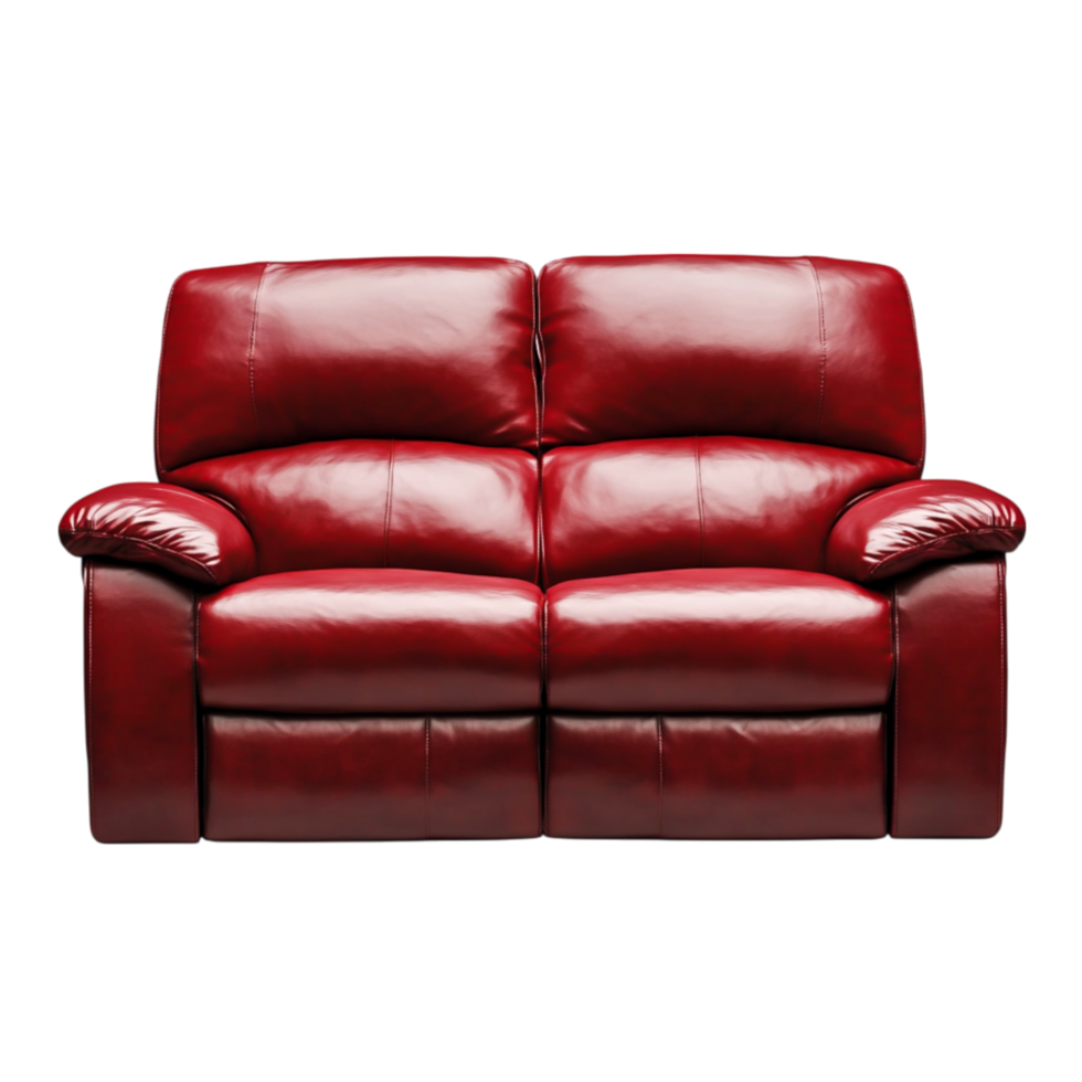 Elegant Red Leather Sofa for Modern Living Room Comfort and Style png
