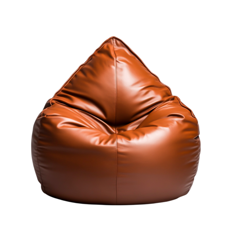 Cozy Brown Bean Bag Chair for Relaxation in Modern Home Interiors and Casual Spaces png