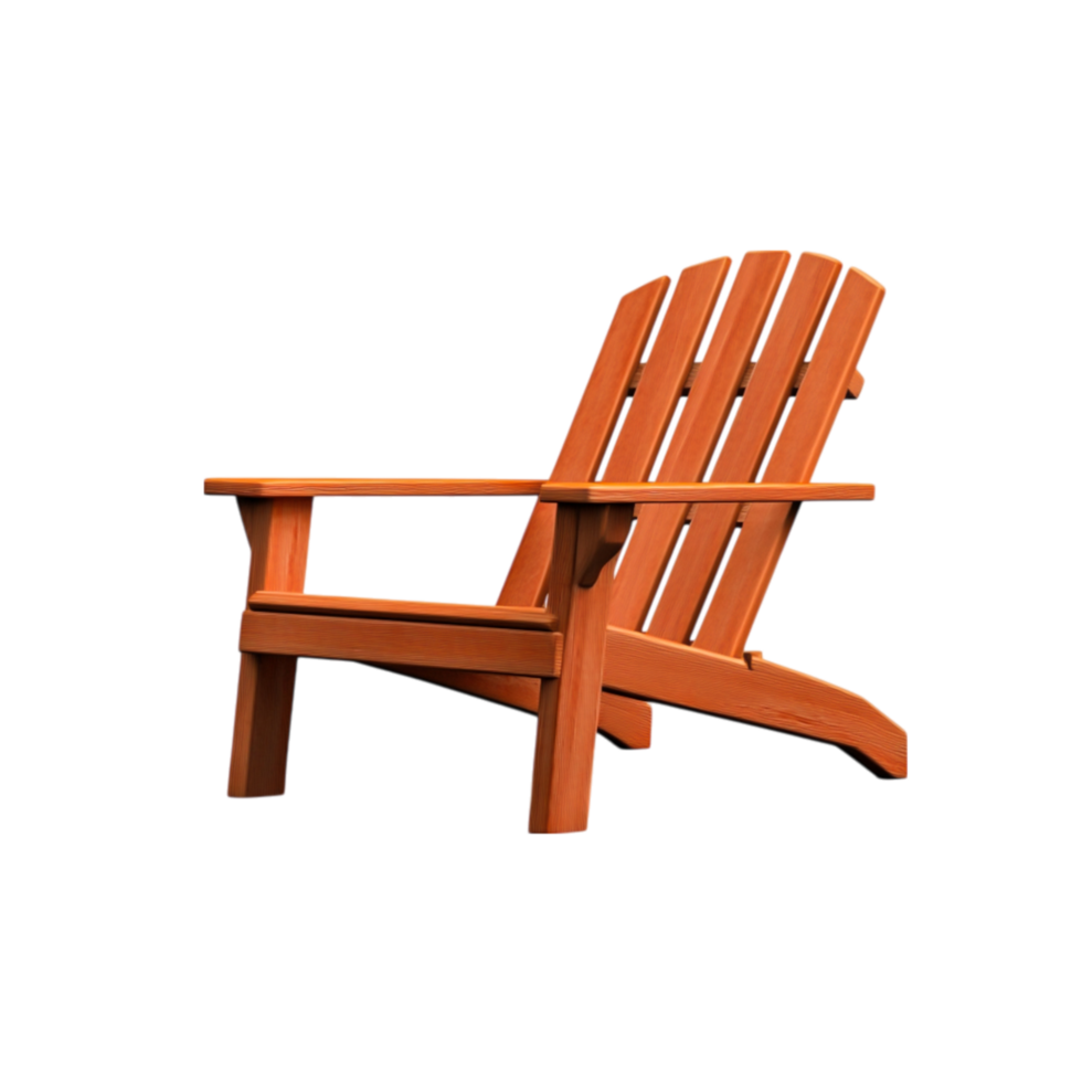 Comfortable Wooden Adirondack Chair for Relaxation in Outdoor Spaces and Patios png