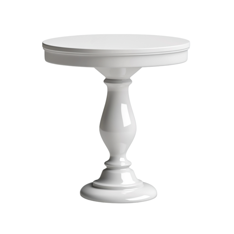 Elegant Round White Table Pedestal Stand Perfect for Modern Interior Spaces png