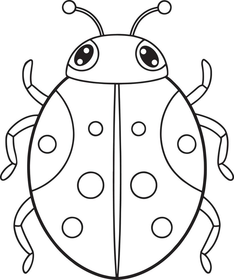 Ladybug cute bug drawing for coloring books and children crafts vector