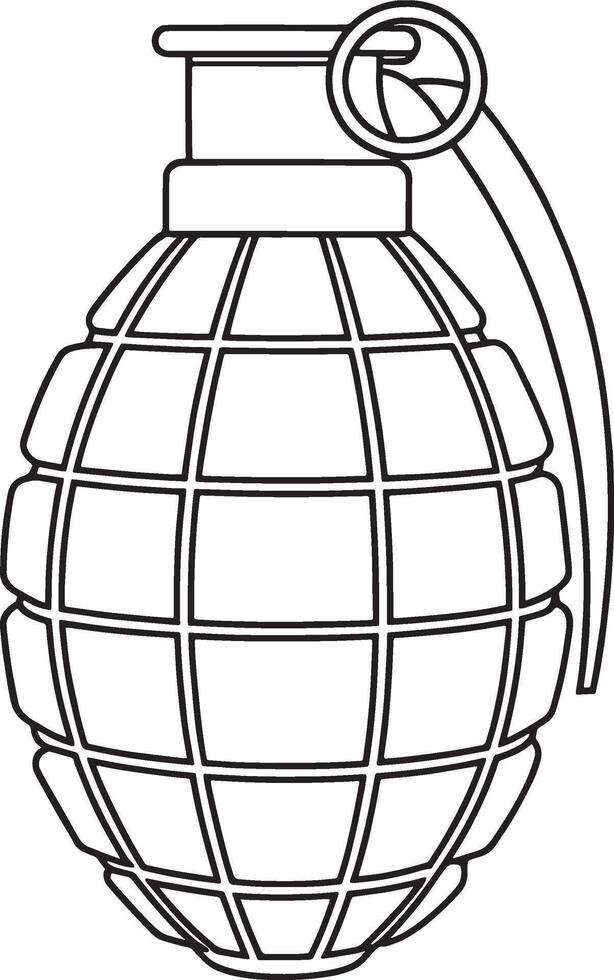 Black and white IED outline drawing for safety awareness or design projects vector