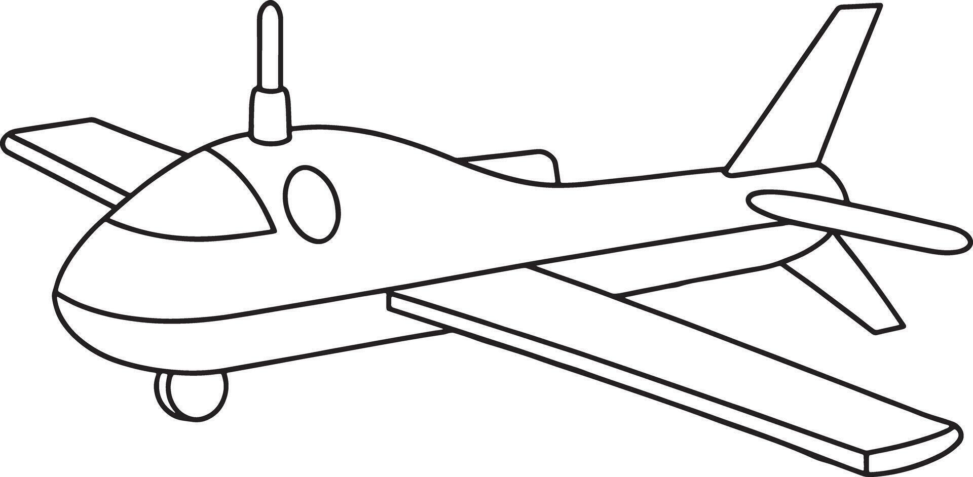 UAV outline drawing for educational or child focused aviation coloring vector