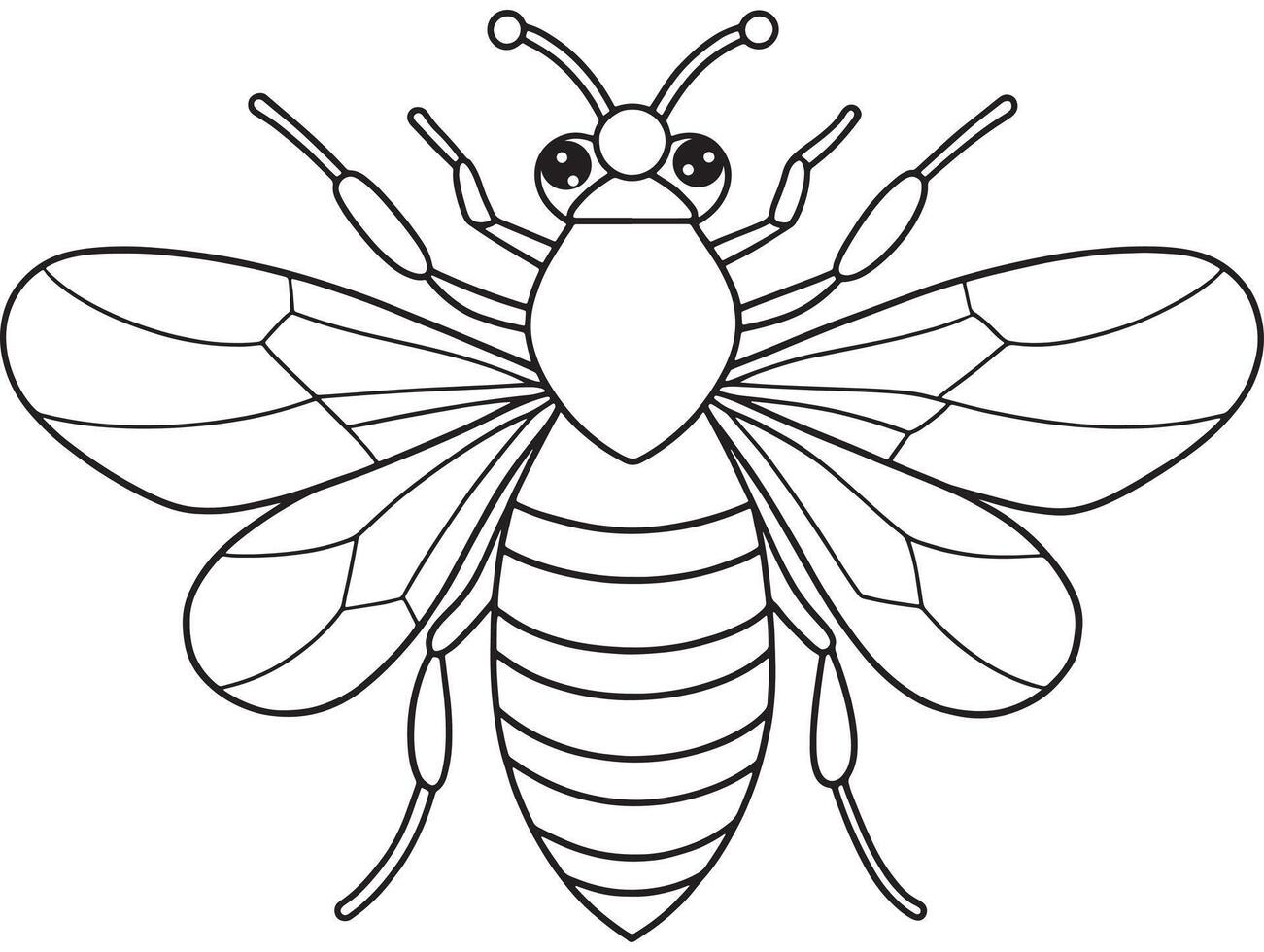 Honeybee wings and hive bug illustration for fun learning worksheets vector