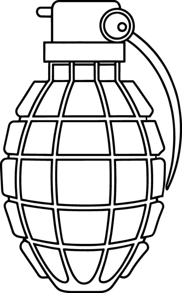 Flashbang grenade in simple black and white outline ideal for coloring or design vector