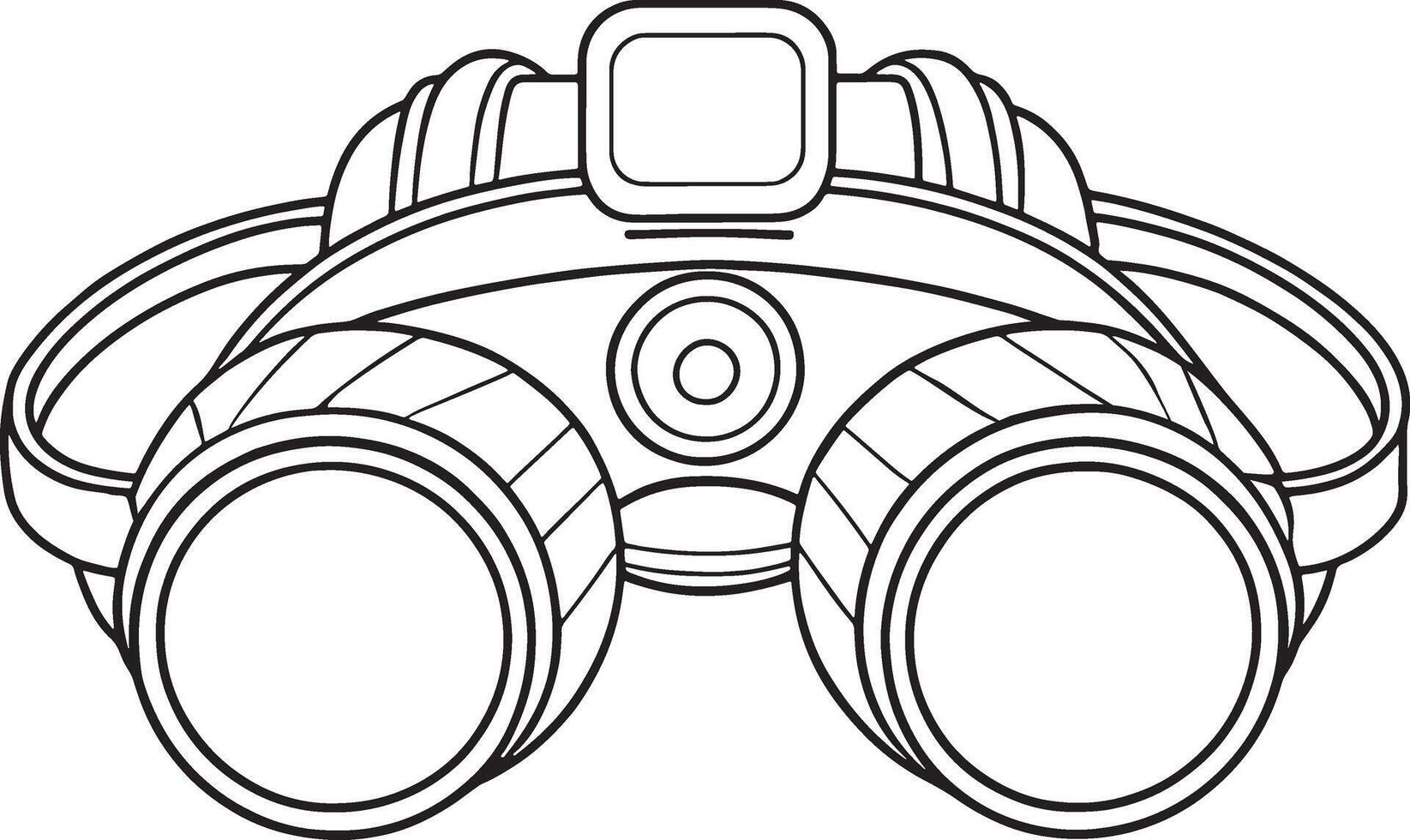Observation binoculars line art perfect for exploration and coloring designs vector