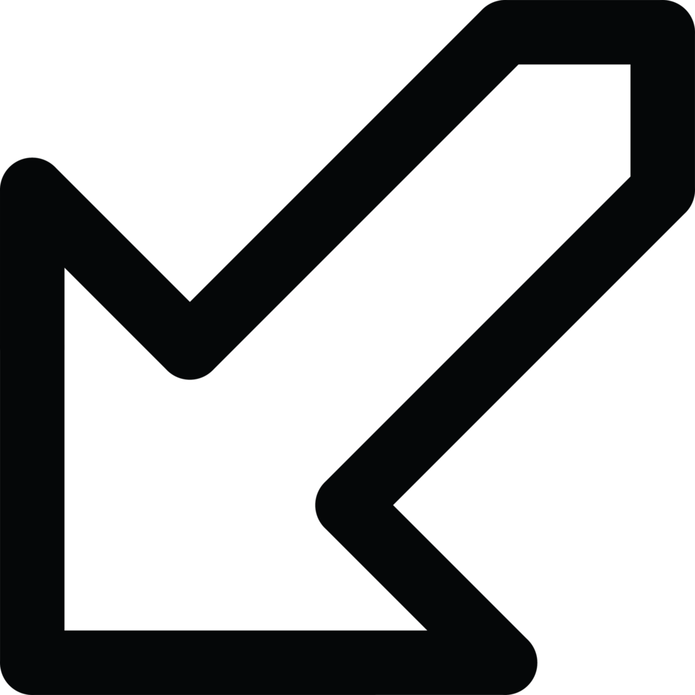 Black Angular Downward Arrow Icon png