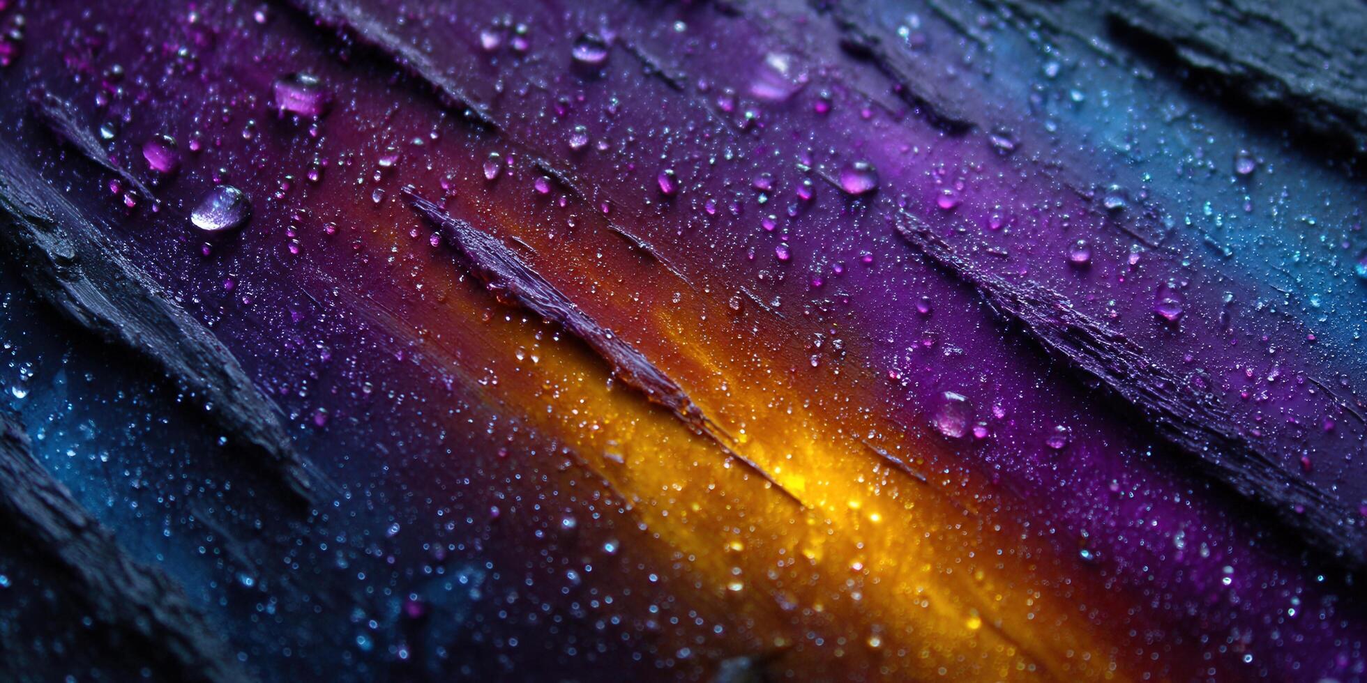 Abstract macro photograph of water droplets on a colorful textured surface. photo