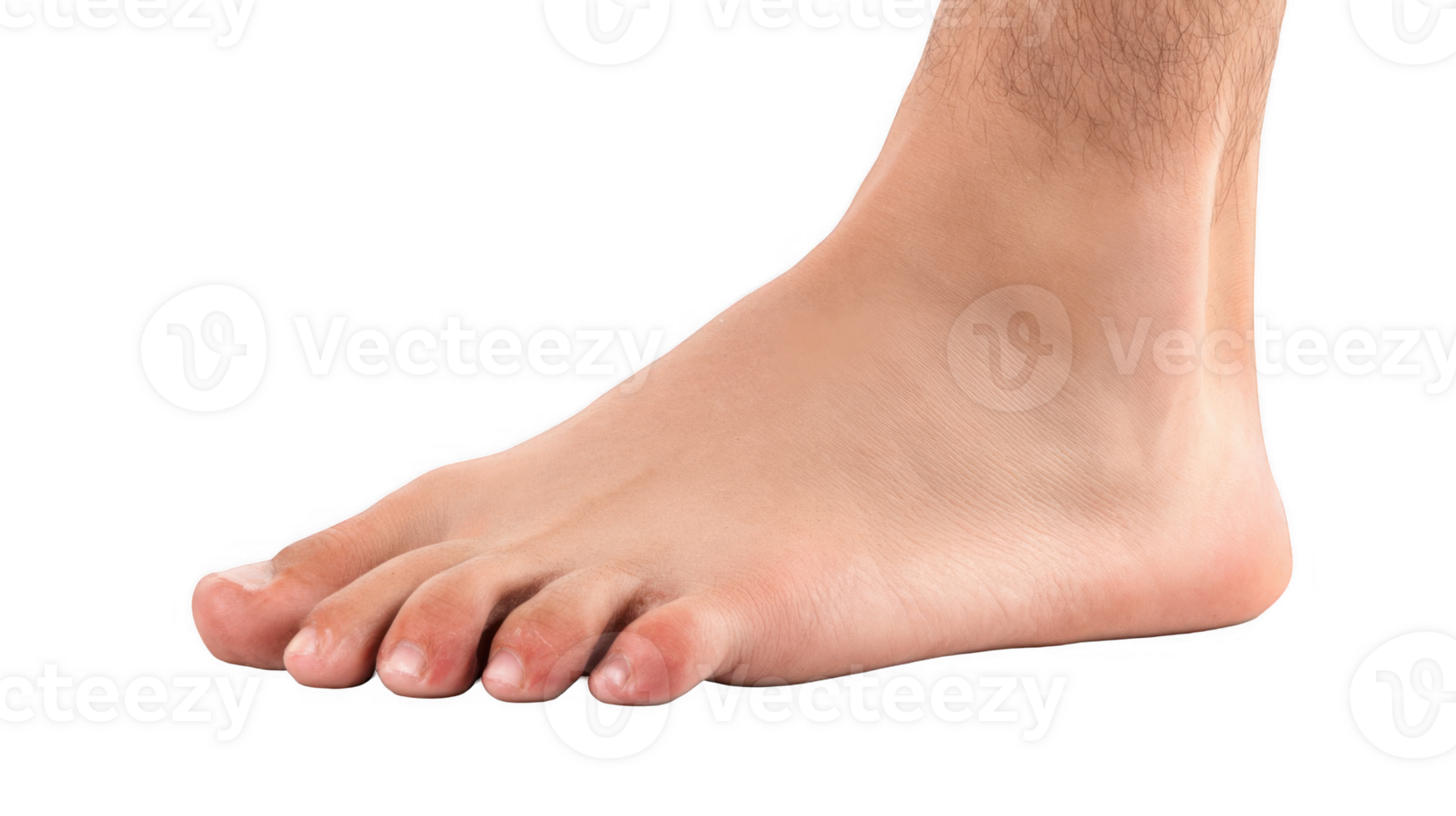 Bare foot showing on transparent background ready for compositing png